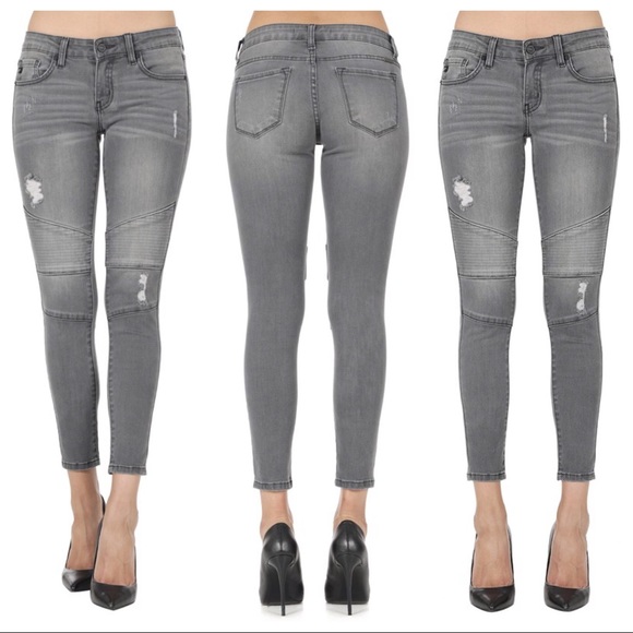 1 LEFT‼️5 ⭐️ Grey Wash Moto Skinnies - Picture 6 of 8